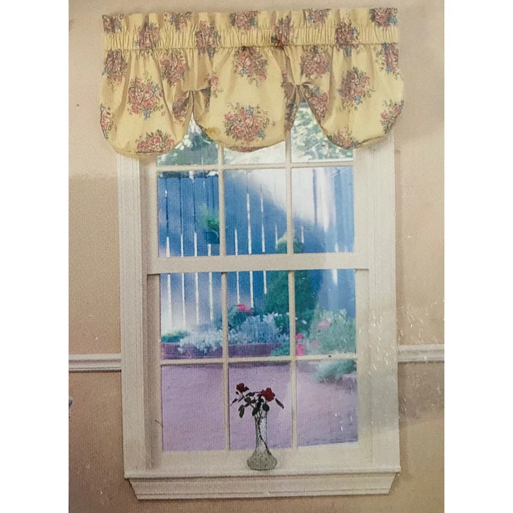 VTG 80's Springmaid  Floral Curtain Panel Pair 80x84 & 2 Pantaloon Valances NEW